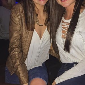 Brown leather jacket